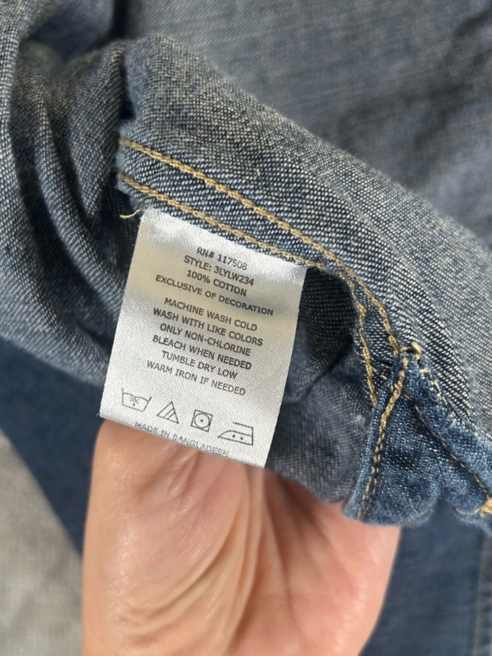 Levi's Dark Denim Western Shirt - Picture 7 of 14
